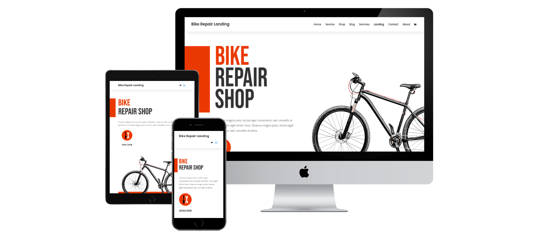 Website voor fietsenmaker die te koop is bij de website winkel